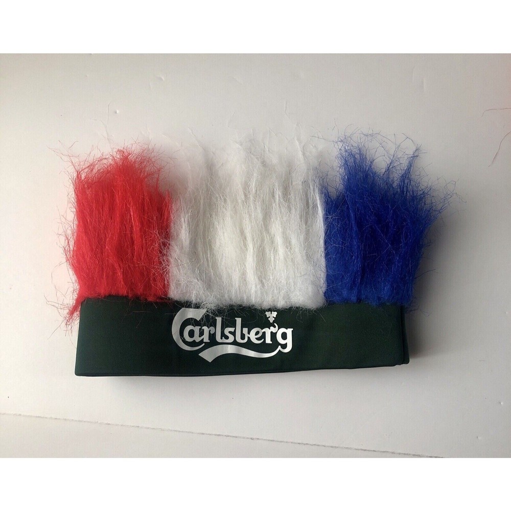 Carlsberg Beer Funny-Festival-Hairy Clown Headband Red White Blue